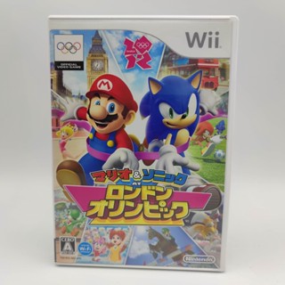 Mario &amp; Sonic at the London 2012 Olympic Games แผ่นมีรอย เล่นได้ แผ่นแท้ Wii JP +มีกล่องใสสวมเพื่อเก็บสะสมให้+