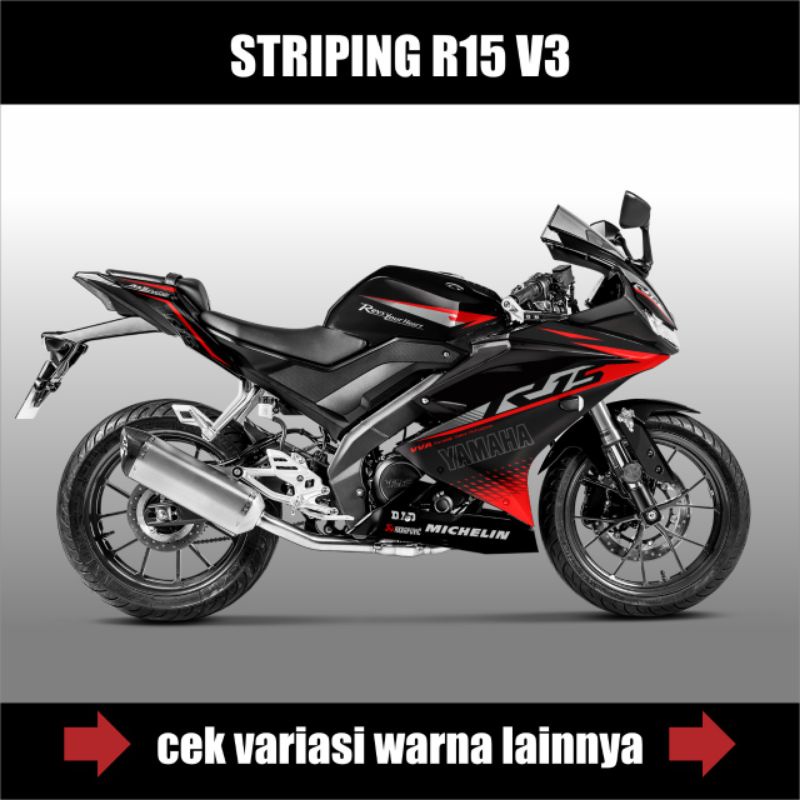 STRIPING R15 V3 CUSTOM RACING / สติ๊กเกอร์ YAMAHA R15 V3 / DECAL SEMI FULL