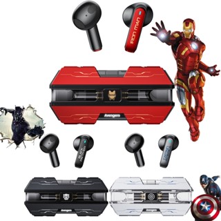 Marvel BTMV21 หูฟังเกมมิ่งไร้สาย บลูทูธ HiFi ลายไอรอนแมน กัปตันอเมริกา TWS พร้อมไมโครโฟน