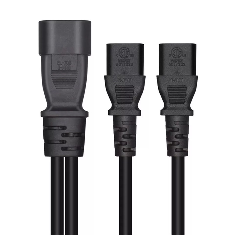 IEC320 C14 TO 2 X c13 Adapter Cable Power Extension Cable， C14 plug to dual socket C13 Splitter Cable，0.3m
