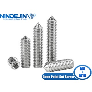 ชุดซ็อกเก็ตหกเหลี่ยม NINDEJIN สกรูด้วงจุดสกรู 304 สแตนเลส DIN914 - M5 / M6 / M8 / M10 (10-50 ชิ้น)