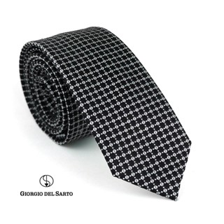 Giorgio Del Sarto Necktie 6 cm Grey with Fabric Texture เนคไทสีเทามีเท็กเจอร์