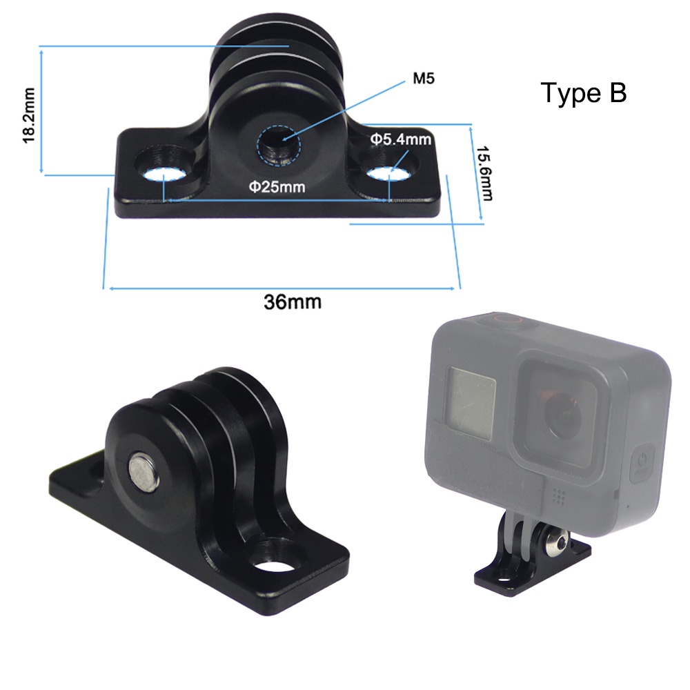 Xt-บวก 2ชิ้นอลูมิเนียมอัลลอยด์กล้องคงที่ฐานที่นั่งมินิขาตั้งกล้องเมาขยายจักรยานเชื่อมต่ออะแดปเตอร์เข้ากันได้สําหรับ โกโปร 13 12 11