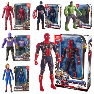 โมเดลฟิกเกอร์ The Marvel Avengers 4 Led Light Spiderman Hulk Ironman ขนาด 17 ซม. ข้อต่อขยับได้ ของเล่นสําหรับเด็ก