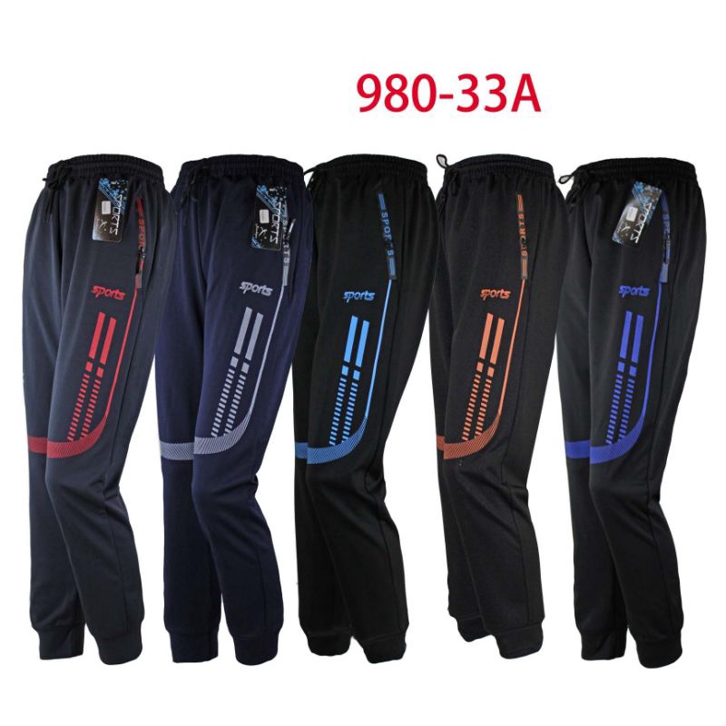 AC980-32A-กางเกงขายาวไซต์ใหญ่มีกระเป๋าซิป2ข้างผ้ากีฬาผสมเนืิอดีมากราคาถูกๆกว่านี้คืนเงินตัวผ้ายืดได้พอส่ได้ใส่ออกกำลังกา