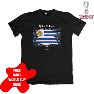 เสื้อยืดคอกลมเสื้อยืด พิมพ์ลาย World Cup 2022 Uruguay La Celeste World Cup 1357S-4XL