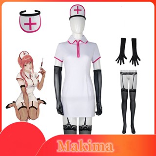 Chainsaw Man Makima Power Cosplay Costume Anime Nurse Uniform Outfit Halloween Adult Girls Cosplay Costume Carnival Clothing