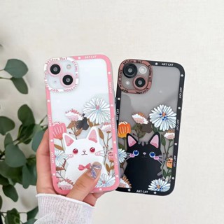 เคสโทรศัพท์มือถือ TPU นิ่ม แบบใส ป้องกัน ลายการ์ตูนแมวน่ารัก สําหรับ IPhone 14 13 12 11 Pro Max 14 Plus 13 12 Mini 6 6s 7 8 Plus XR X XS Max