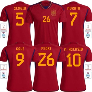 เสื้อกีฬาแขนสั้น ลายทีมชาติฟุตบอล Estar 22-23 World Cup Spain ชุดเหย้า สําหรับผู้ชาย