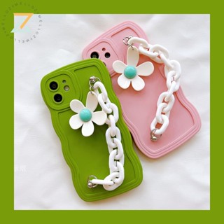 เคสโทรศัพท์มือถือ ซิลิโคน ลายดอกไม้ พร้อมสายโซ่คล้องมือ สําหรับ OPPO Reno8 T 5G Reno8 T 4G Reno8 Z 4G Reno7 Z 5G Reno 8 5G Reno 6 5G Reno 5 Reno 2F