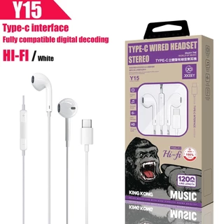 หูฟังJC Y15 Hi-Res USB Type-C ของแท้ อินเอียร์ และไมโครโฟนในตัว ใช้กับช่องเสียบขนาด USB Type-C รองรับ ซัมซุง vivo OPPO