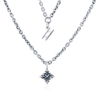 The Rituals Star Cross Necklace 45 - 50 cm สร้อยคอเงินแท้ 925 ทำมือแฮนด์เมด พร้อมจี้ Rituals Star Cross ลายโซ่คลาสสิกชุบไวท์โกลด์