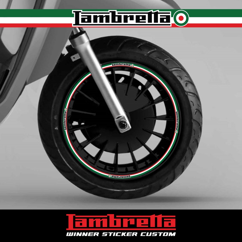 สติ๊กเกอร์ขอบล้อ Lambretta ได้ 2 ล้อ ซ้าย-ขวา ทุกรุ่น ลาย MODS,ITALY
