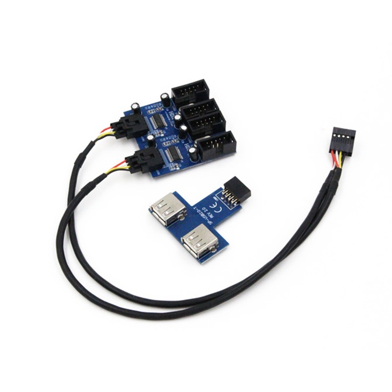 BTM 9Pin USB Header Male 1 ถึง 4 2 Female Extension Splitter Cable 9p Port Multiplier