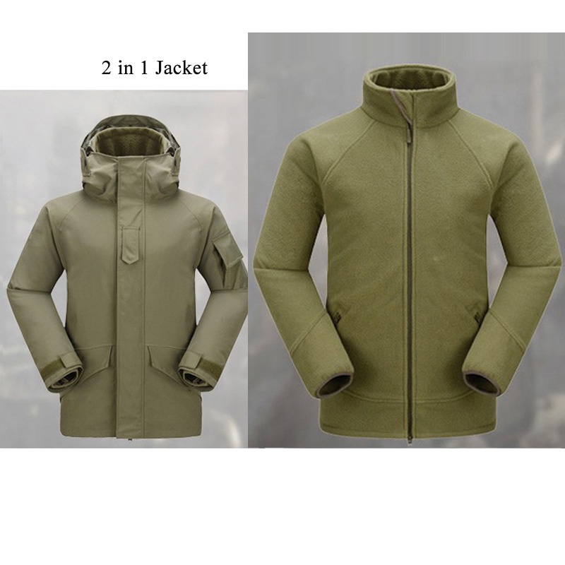 Tactical Windbreaker Coat G8 Waterproof Jacket Detachable Liner Autumn Winter Outdoor Hiking Sports Windproof Warm Fleec #4