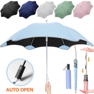 UV Resistant Folding Automatic Umbrella Parasol Manual Long Handle 6K 8K For Rain and Sun Women Men Male Business Car Um