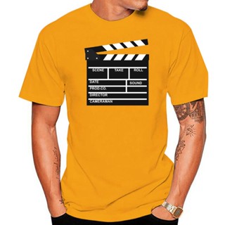 เสื้อยืดผ้าฝ้ายพิมพ์ลายขายดี เสื้อยืด พิมพ์ลายภาพยนตร์ Clapperboard Director Video Scene สีเทา สําหรับผู้ชาย