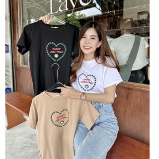 Jarika.shop - เสื้อยืดลายกรอบหัวใจ ( งานป้าย.. Jarika ) ( จ54 )