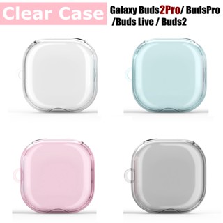 เคสหูฟังบลูทูธไร้สาย tpu ใส แบบนิ่ม สีพื้น สําหรับ Samsung Galaxy Buds Live Buds 2 Buds Pro Buds 2 Pro TWS