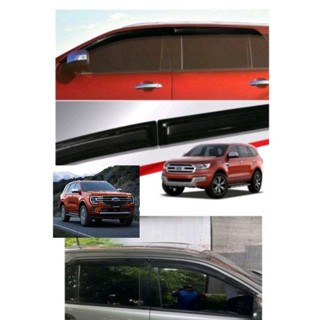 กันสาด​ Ford everestปี15-23สีชา(สีดำ​ แสงผ่านได้)​