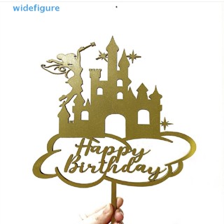 Widefigure ป้ายท็อปเปอร์อะคริลิค รูปนางฟ้าน้อย Happy Birthday สําหรับตกแต่งเค้กวันเกิด