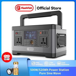 Flashfish แบตสํารอง Power box แค้มป์ปิ้ง 220V 500W Portable Power Station Camping Power bank Solar สำรองไฟ