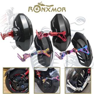 Ronxmor บังโคลนหลังรถจักรยานยนต์ คาร์บอนไฟเบอร์ CNC อลูมิเนียมอัลลอยด์ ขยายได้ 10 นิ้ว 12 นิ้ว อุปกรณ์เสริม