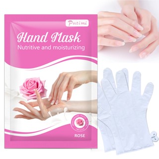 PUTIMI 10pack Rose Hand Mask Essence Whitening Moisturizing Nourishing Hydrating Dead Skin Remove Hand Care Hand Mask Sp