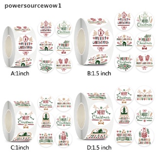 Wow สติกเกอร์ ลาย Merry Christmas มีกาวในตัว สําหรับติดตกแต่งปาร์ตี้ 500 ชิ้น