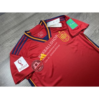 เสื้อฟุตบอล ทีมชาติ Spain Home สเปน เหย้า พร้อมอาร์มฟุตบอลโลก ปี 2022