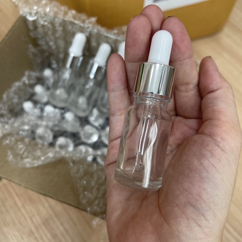 📌ขายส่งถูกที่สุด!!ชุดละ50-100ขวด📌ขวดแก้วใส 10ml. พร้อมหัวหยดดรอปเปอร์ บรรจุภัณฑ์ ขวดแก้ว อโรม่า