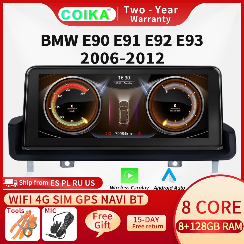 8 Core 10.25" IPS Touch Screen Car GPS Navi Stereo For BMW E90 E91 E92 E93 Android 11 BT WIFI SIM Carplay Auto Mult