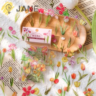 Jane สติ๊กเกอร์ลายดอกไม้ธรรมชาติ 40 ชิ้นสําหรับตกแต่งสมุด Diy