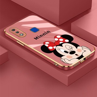 เคสโทรศัพท์มือถือ ซิลิโคนนิ่ม ทรงสี่เหลี่ยม ลายการ์ตูน Disney Minnie Mouse น่ารัก หรูหรา สําหรับ VIVO V15 V20 V23 Pro V23E