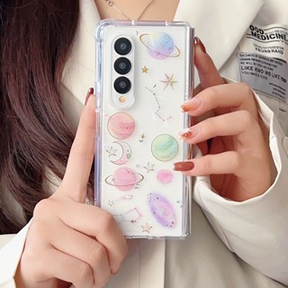 เคสป้องกันโทรศัพท์มือถืออีพ็อกซี่ ใส แบบพับได้ สําหรับ Samsung Galaxy Z Fold 4 Z Fold 3 ZFlip4 Z Fold 4 Z Fold 4