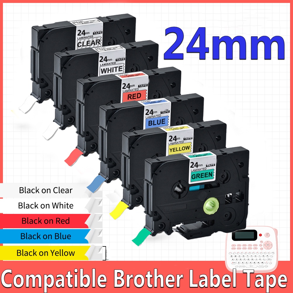 เทปฉลาก Brother ที่รองรับ 24 มม.TZe151 TZe251 TZe451 TZe651 สําหรับ PT-E500 PT-D600VP PT-D600 PT-P70