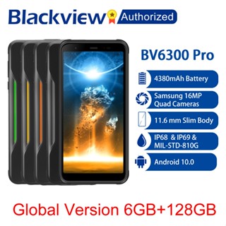 BLACKVIEW BV6300 Pro IP68 Waterproof Rugged Phone Helio P70 6GB+128GB Smartphone 4380mAh Android 10.0 Mobile Phone 4 Rear Camera