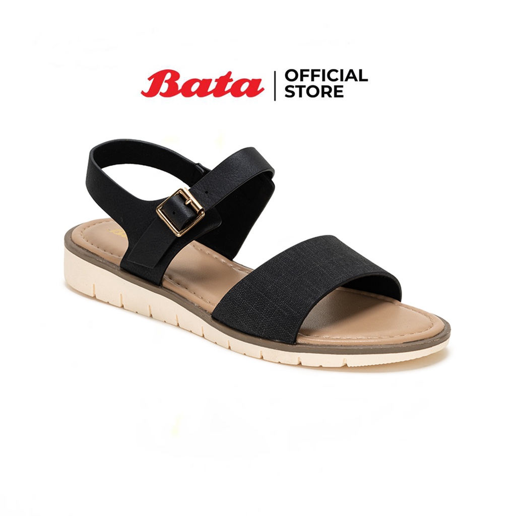 Bata บาจา รองเท้าส้นแบนรัดส้น ไม่ลื่น สวมใส่ง่าย น้ำหนักเบา รองรับน้ำหนักเท้า  สำหรับผู้หญิง รุ่น Country สีดำ 6616188