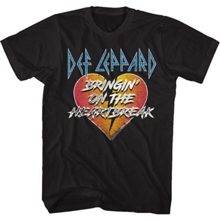 Bringin On The Heartbreak Def Leppard T-Shirt เสื้อทหาร เสื้อยืดเข้ารูป