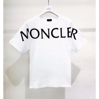 เสื้อยืดแขนสั้น พิมพ์ลายตัวอักษร Moncler Mengkou สีขาว แฟชั่นฤดูใบไม้ผลิ และฤดูร้อน สําหรับผู้ชาย