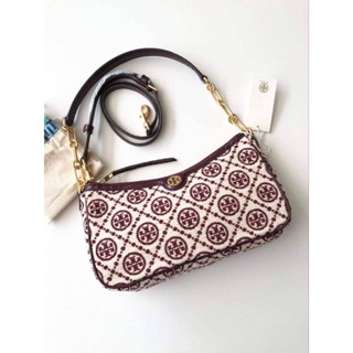 🥳New TORY BURCH  T MONOGRAM CHENILLE STUDIO BAG 💰