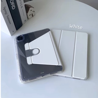 เคสหลังใสคริสตัลหมุนได้ 360° For Air11"13"M2-M4, Air4/5 ชาร์จปากกาในช่องใส่ปากกาได้เลย Pro11, Pro12.9 Gen11/10 (A16)