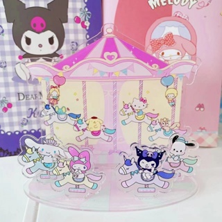 SANRIO ของเล่นตุ๊กตา Kuromi Hello Kitty Trojan Horse Mymelody แบบตั้งโต๊ะ เหมาะกับของขวัญคริสต์มาส สําหรับเด็ก