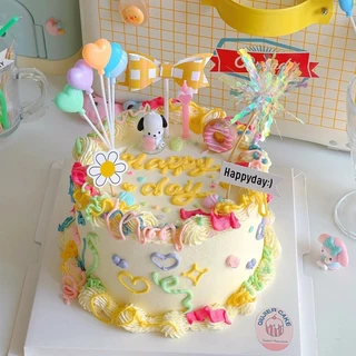 หมวกตกแต่งเค้กวันเกิดลายหมีเกาหลี ขนาดเล็ก น่ารัก พร้อมอุปกรณ์เสริม