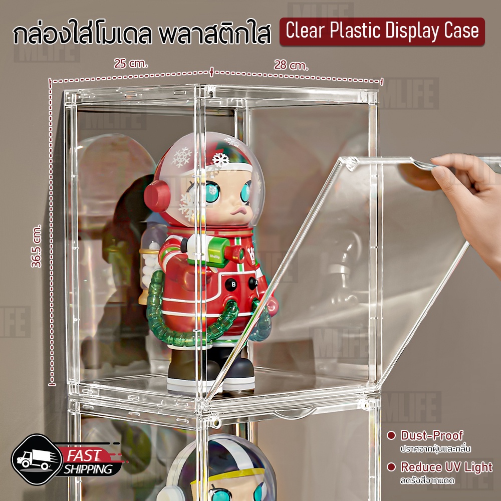 MLIFE - กล่องโชว์โมเดล กล่องเก็บโมเดล กล่องอะคริลิคใส - Acrylic Display Popmart