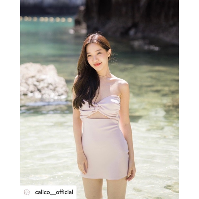 🚚ส่งฟรี [NEW] CALICO - CALIS Mini-dress สี Peach Size M