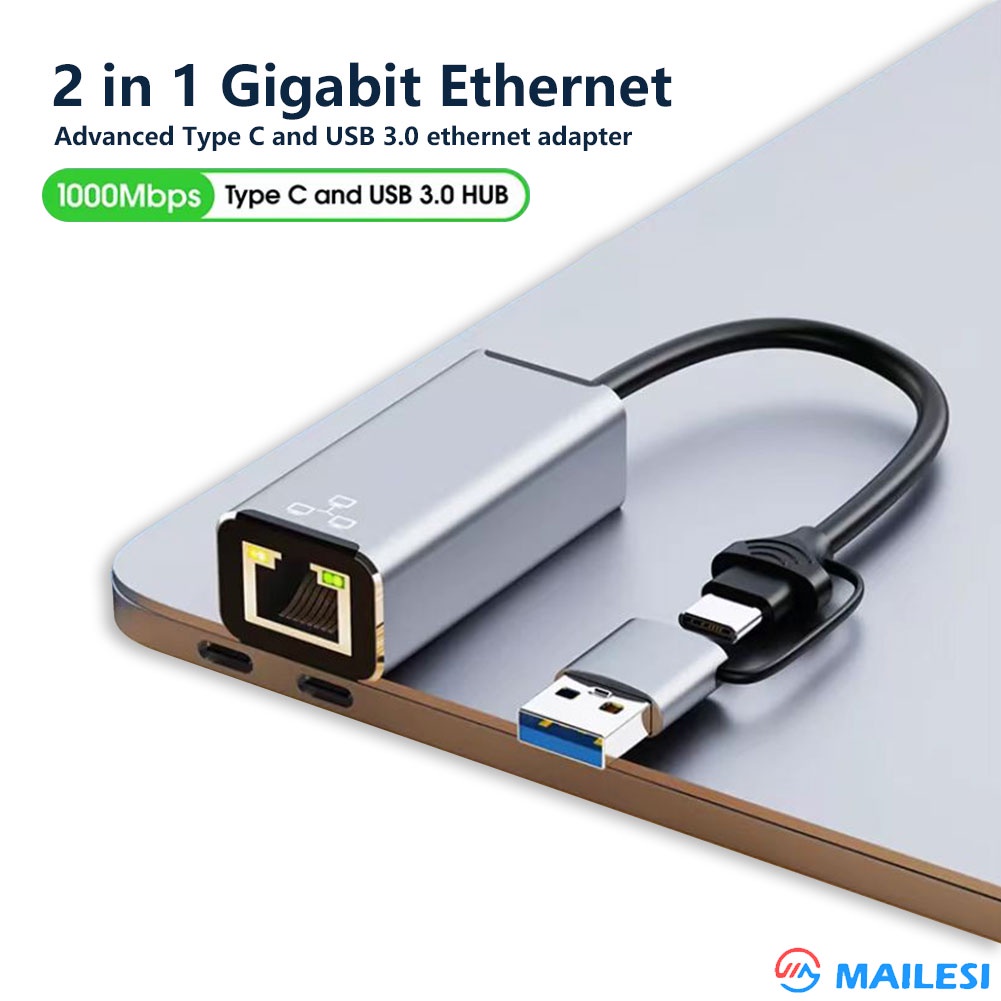 USB 3.0 to Gigabit Lan, ตัวแปลง USB C 3.0 เป็น Gigabit Lan, Gigabit Network Adapter, USB 3.0 to RJ45 ,100/1000Mbps