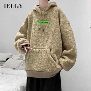 Ielgy เสื้อกันหนาว คอกลม แขนยาว แบบสวมหัว สองด้าน สําหรับผู้ชาย