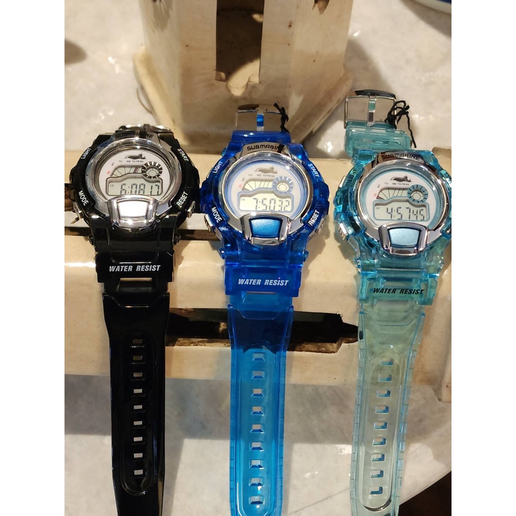 นาฬิกาข้อมือผู้ชาย US SUBMARINE แท้ ทรงสปอร์ตนาฬิกาข้อมือระบบDIGITAL สายซิลิโคน แสดงวันที่/จับเวลา ก