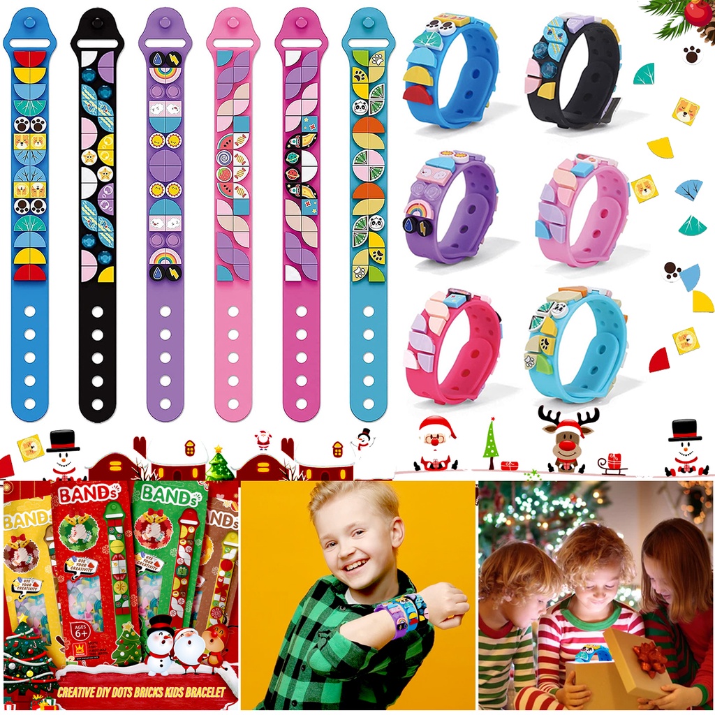 Block Toys 32 บาท สร้อยข้อมือบล็อกตัวต่อ ลายจุด สร้างสรรค์ งานฝีมือ DIY สายรัดข้อมือ ปรับได้ ของเล่น ของขวัญวันเกิด วันหยุดปีใหม่ เด็ก Mom & Baby